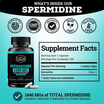 High Strength Spermidine Cellular Support - 120 Capsules