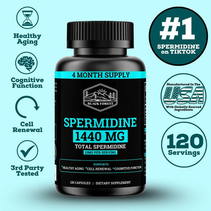 High Strength Spermidine Cellular Support - 120 Capsules
