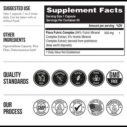Fulvic & Humic Trace Mineral Complex - 60 Capsules
